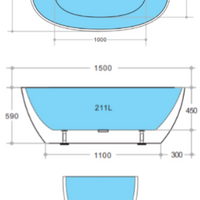 IMPRESSIONS BATHROOMWARE Luxury 1500 Freestanding Bath (IMKB121)