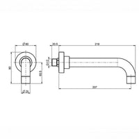 FIMA Spillo Up Bath Spout 219mm - Chrome
