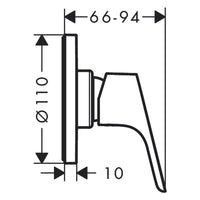 Hansgrohe Focus Single Lever Shower Mixer - Round 110mm - Chrome