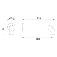 Gareth Ashton Lucia Curved Basin Spout - Chrome