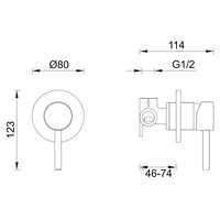 Gareth Ashton Lucia Shower Mixer External - Brushed Nickel