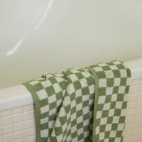 BAINA Josephine Hand Towel - Sage / Chalk | The Source - Leader in Luxury Kitchen & Bathroom Products in Adelaide, Australia