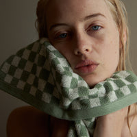 BAINA Josephine Hand Towel - Sage / Chalk | The Source - Leader in Luxury Kitchen & Bathroom Products in Adelaide, Australia