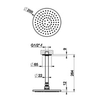 Gessi Inciso Ceiling-Mounted Thin Shower Head - Aged Bronze