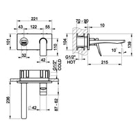 Gessi Rilievo Mixer with Spout Set - Brushed Nickel