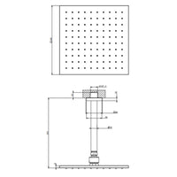 Gessi Rilievo Ceiling Mounted Square Showerhead - Chrome
