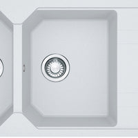 Urban Fragranite Polar White Double Bowl Sink w/ Drainer