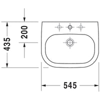 DURAVIT D-Code Vanity Countertop Basin 545x435mm, with O/F, Alpin White | The Source - Bath • Kitchen • Homewares