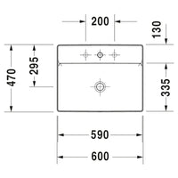 DURAVIT DuraSquare Basin 800x470mm, no O/F, Waste Inc, Glazed Underneath | The Source - Bath • Kitchen • Homewares