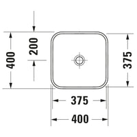 DURAVIT Happy D.2 Plus Washbowl 400x400mm NTH, no O/F, Waste Inc., Ground | The Source - Bath • Kitchen • Homewares