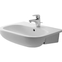 DURAVIT D-Code Semi-Recessed Washbasin 550x440mm, with O/F, Alpin White | The Source - Bath • Kitchen • Homewares