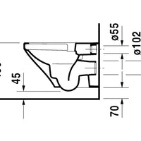 Durastyle Rimless Wall Mounted Toilet Kit - Includes Pan & Seat