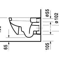 Duravit Happy D.2 Rimless Wall Mounted Toilet Kit - Includes Pan & Seat - Alpin White