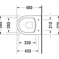 Me By Starck Compact Rimless Wall Mounted Toilet Kit - Includes Pan & Seat