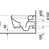 Duravit Me by Starck RIMLESS® Wall Mount Pan