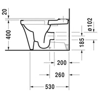 Duravit P3 Comforts Rimless BTW Toilet Suite - Includes Pan, Cistern, Seat & Connector