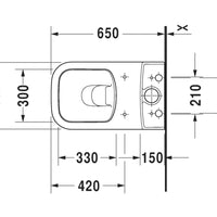 Duravit P3 Comforts Rimless BTW Toilet Suite - Includes Pan, Cistern, Seat & Connector