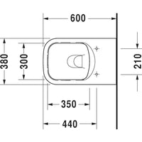 Duravit P3 Comforts Rimless Floorstanding Toilet Kit - Includes Pan, Seat & Connector