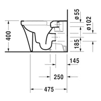 Duravit P3 Comforts Rimless Floorstanding Toilet Kit - Includes Pan, Seat & Connector