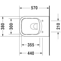 P3 Comforts Rimless Wall Mounted Toilet Kit - Includes Pan & Seat