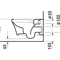 P3 Comforts Rimless Wall Mounted Toilet Kit - Includes Pan & Seat