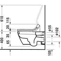 Durvait Starck 2 Sensowash E Wall Mounted Toilet Kit - Includes Pan & Seat
