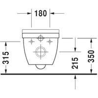 Starck 3 Rimless Wall Mounted Toilet Kit - Includes Pan & Seat