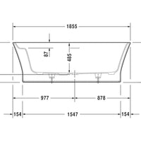 DURAVIT Luv Freestanding Bath with Special Waste, 1800x800mm, DuraSolid A, White Alpin