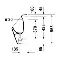 DURAVIT D-Code Urinal Concealed Inlet, incl. Jet Nozzle, Inlet Set, Waste, Trap & Fixings | The Source - Bath • Kitchen • Homewares