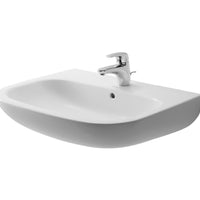DURAVIT D-Code Washbasin 650x500mm 1THL, with O/F, Glazed Underneath, Alpin White | The Source - Bath • Kitchen • Homewares