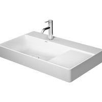 DURAVIT DuraSquare Asymmetric Basin 800x470mm LHB, no O/F, Waste Inc., Glazed Underneath, Alpin White | The Source - Bath • Kitchen • Homewares