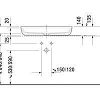 DURAVIT Luv Washbowl 800x400mm 1TH, no O/F, Waste Inc., Ground, Alpin Whitee | The Source - Bath • Kitchen • Homewares