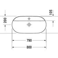 DURAVIT Luv Washbowl 800x400mm 1TH, no O/F, Waste Inc., Ground, Alpin Whitee | The Source - Bath • Kitchen • Homewares