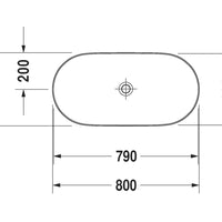 DURAVIT Luv Washbowl 800x400mm NTH, no O/F, Waste Inc., Ground, Alpin White | The Source - Bath • Kitchen • Homewares