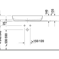 DURAVIT Luv Washbowl 800x400mm NTH, no O/F, Waste Inc., Ground, Alpin White | The Source - Bath • Kitchen • Homewares