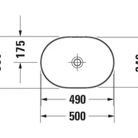 DURAVIT Luv Washbowl 500x400mm NTH, no O/F, Waste Inc., Ground, Alpin White | The Source - Bath • Kitchen • Homewares