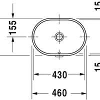 Bathroom Foster Undercounter Basin 430x280mm NTH, with O/F, Alpin White