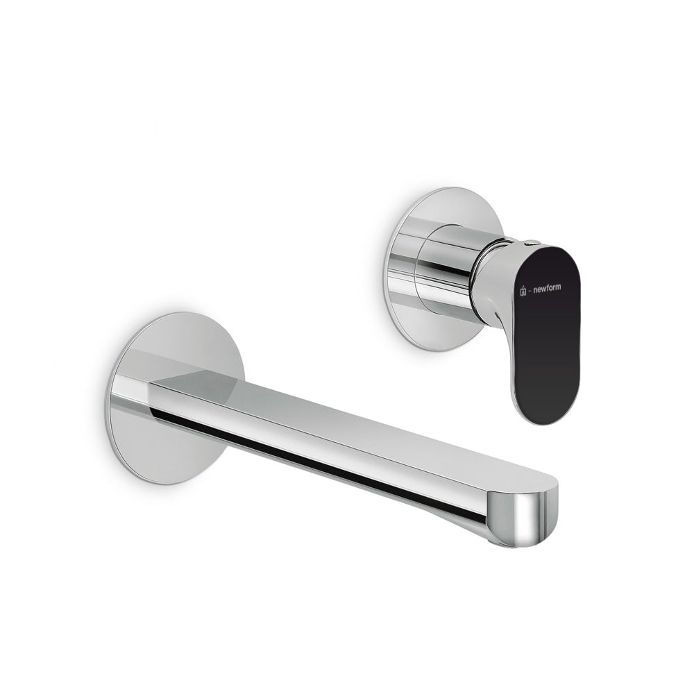Parisi Newform Linfa Wall Mixer with Spout with Black Handle