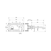 Gareth Ashton Stile Wall Mixer & Bath Spout Set - Brushed Nickel