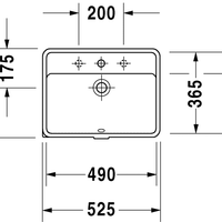 Starck 3 Undercounter Basin 490x365mm 3TH, with O/F, Alpin White