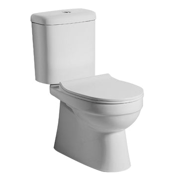 Argent Pace Hygienic Flush Close Coupled Toilet - P Trap, Rear Entry