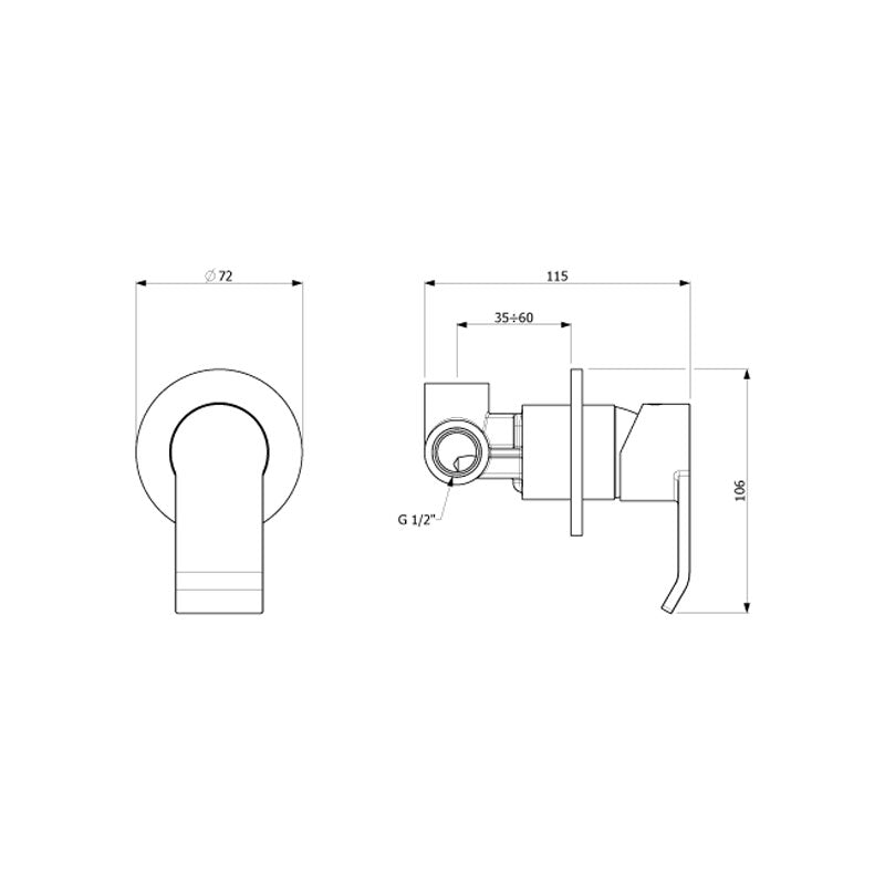 Gareth Ashton Stile Wall Mixer - Brushed Nickel
