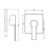 FIMA MAST Shower Mixer 90mm - Chrome