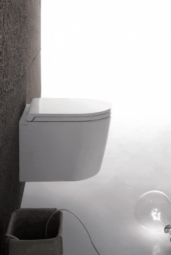 FORTY3 Senzabrida Compact Wall-Hung Toilet Pan & Soft Close Seat Kit - WHITE