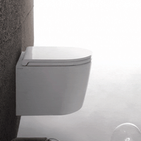 FORTY3 Senzabrida Compact Wall-Hung Toilet Pan & Soft Close Seat Kit - WHITE