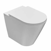 FORTY3 Senzabrida Floor Mounted Toilet Pan & Soft Close Seat Kit - WHITE