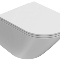 FORTY3 Senzabrida Wall-Hung Toilet Pan & Soft Close Seat Kit - WHITE