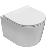 FORTY3 Senzabrida Compact Wall-Hung Toilet Pan & Soft Close Seat Kit - WHITE