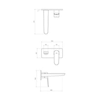 Parisi Loom Wall Mixer with 180mm Spout on Plate - Brushed Brass