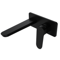 Parisi Loom Wall Mixer with 180mm Spout on Plate - Matte Black